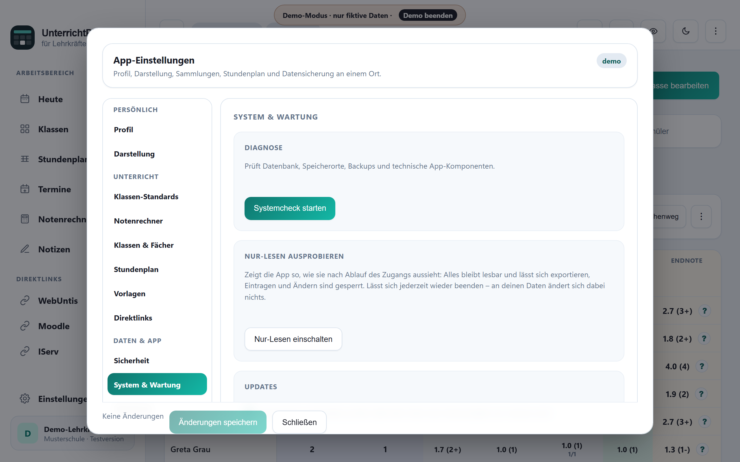 System und Wartung mit Ersteinrichtung und Tour